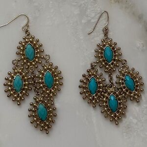Kendra Scott turquoise (colored) chandelier earrings
